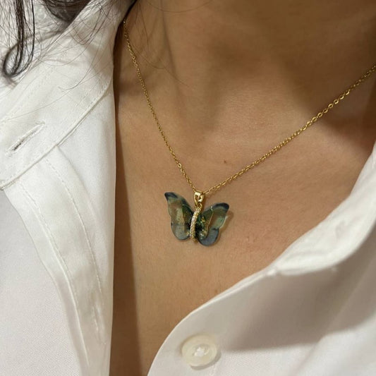 Blue butterfly Necklace