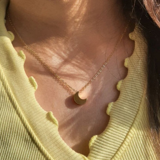 Gold Crescent Necklace