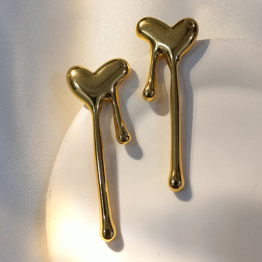 Dripping Heart Earrings