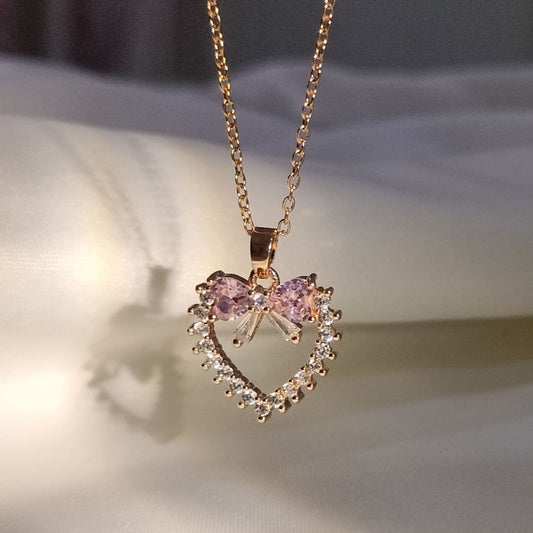 Bow Heart Necklace