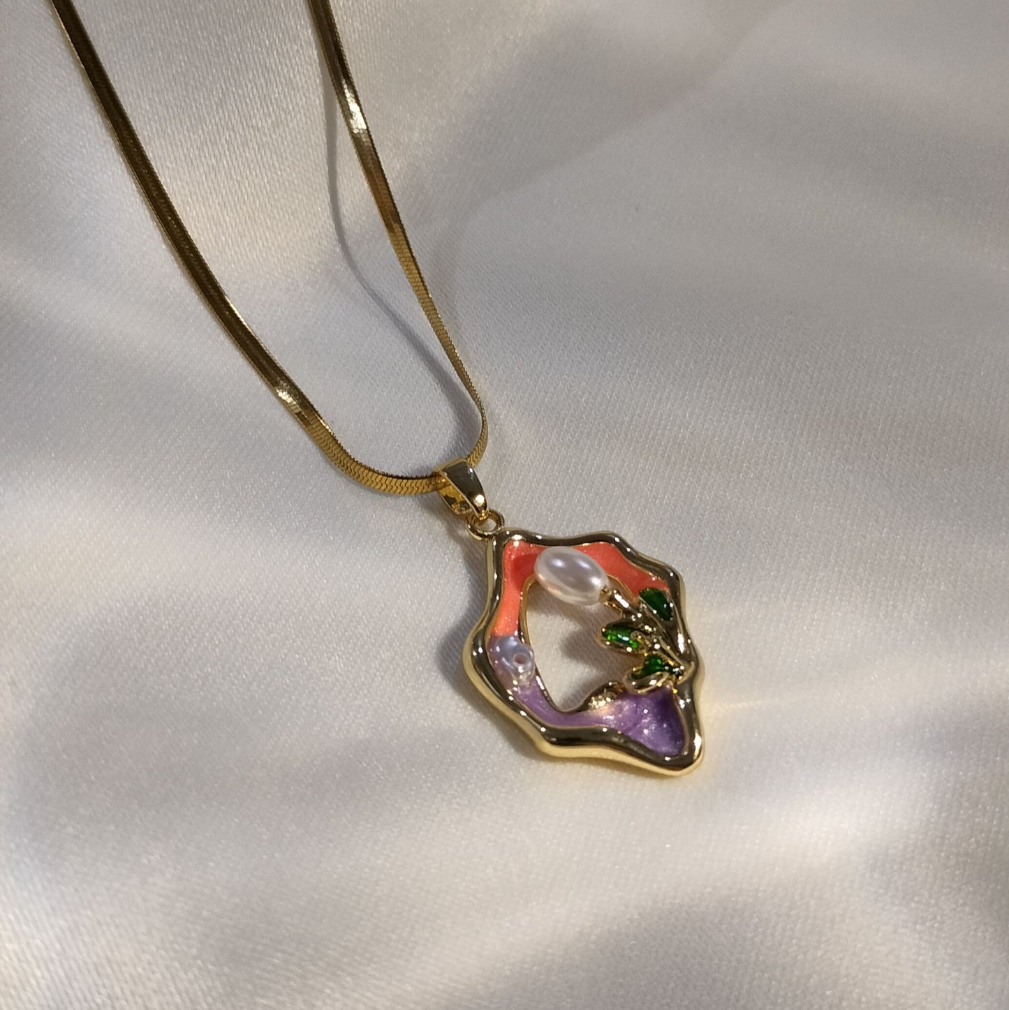 Petal and Pearl Necklace