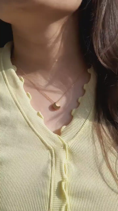 Gold Crescent Necklace