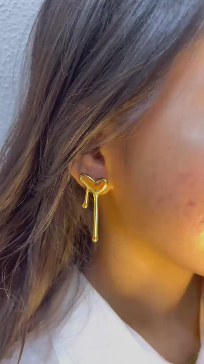 Dripping Heart Earrings