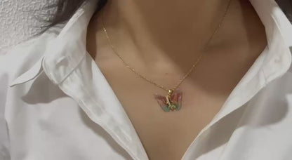 Pink Butterfly Necklace