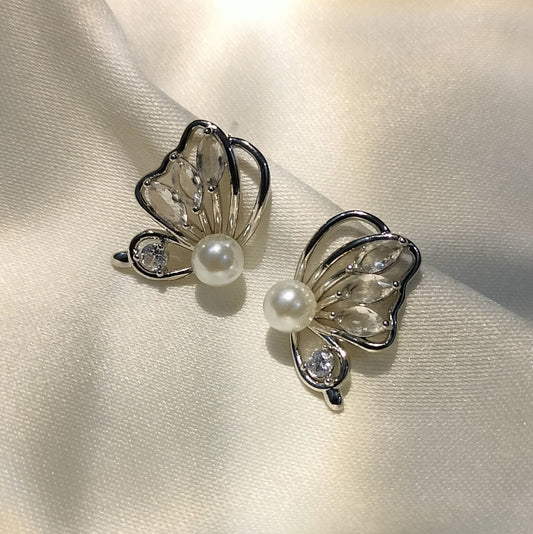 Silver Butterfly Earrings